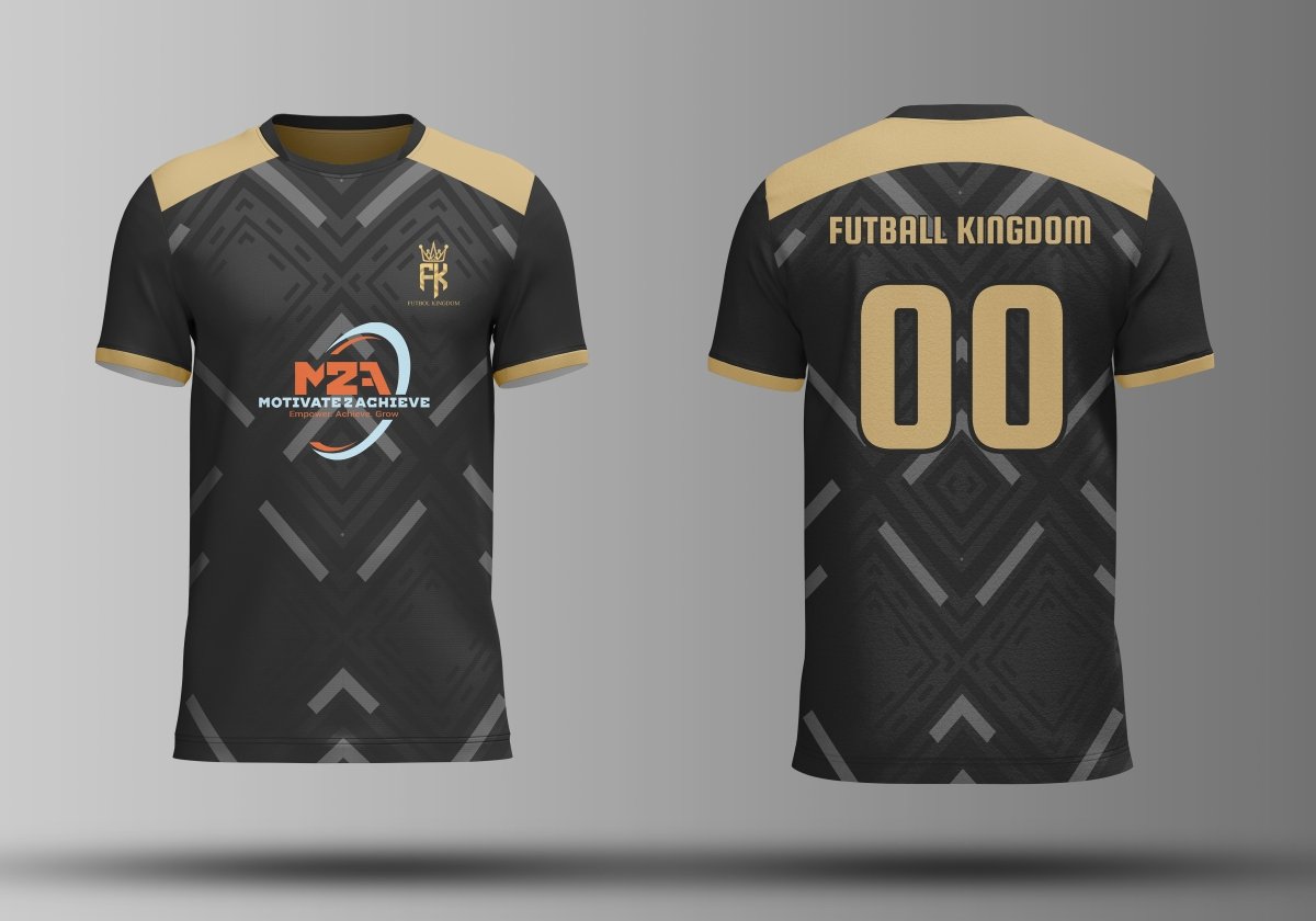 Futbol Kingdom Legends Series: Black and Gold Short Sleeve Fan Jerseys #00 - Futbolkingdom